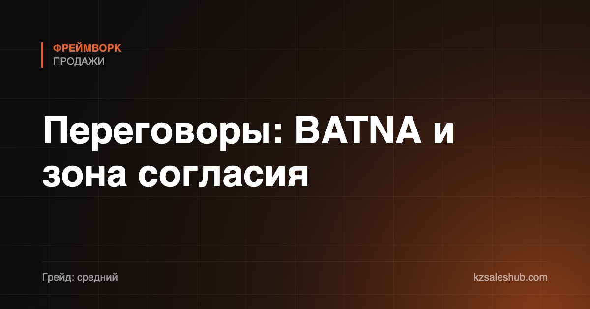 Переговоры: BATNA и зона согласия