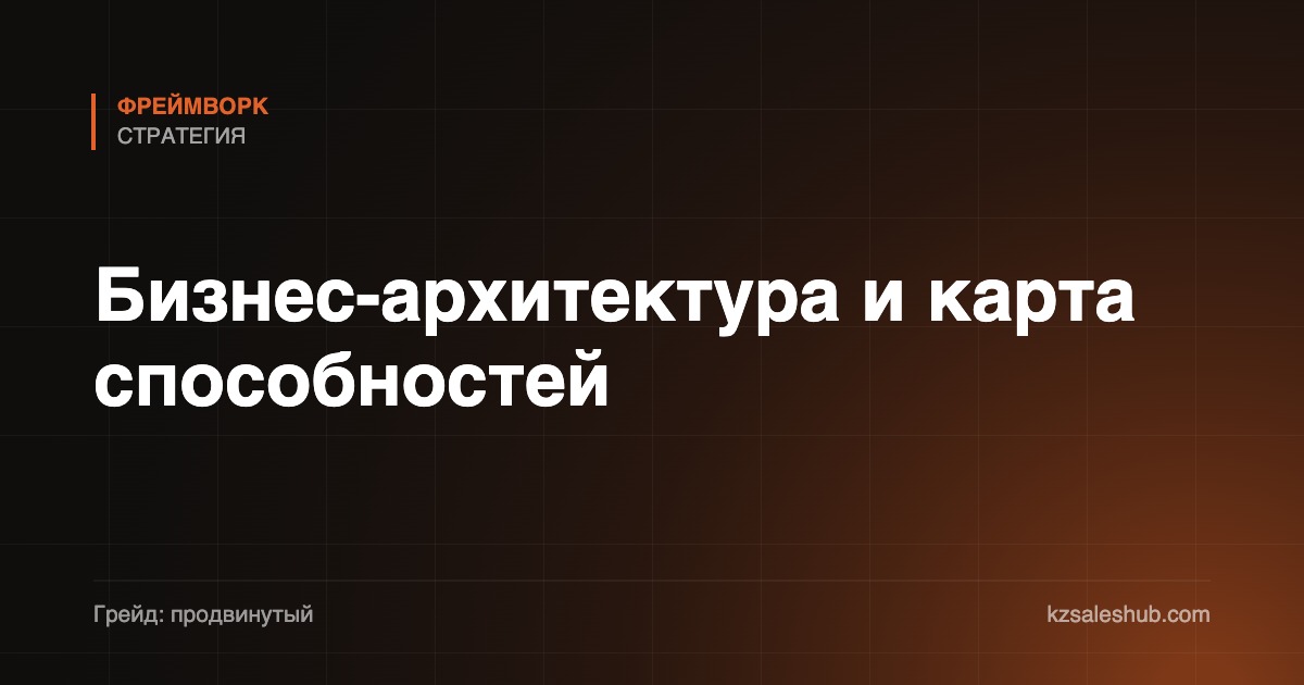 Бизнес-архитектура и карта способностей