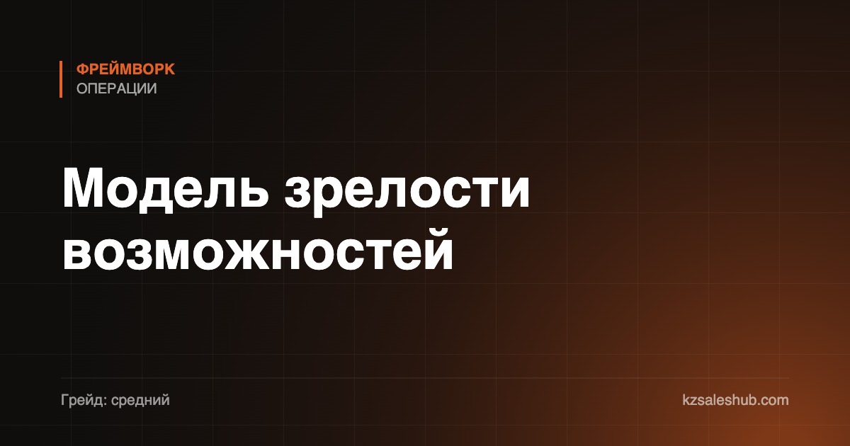 Модель зрелости возможностей