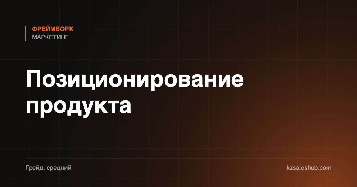 Позиционирование продукта