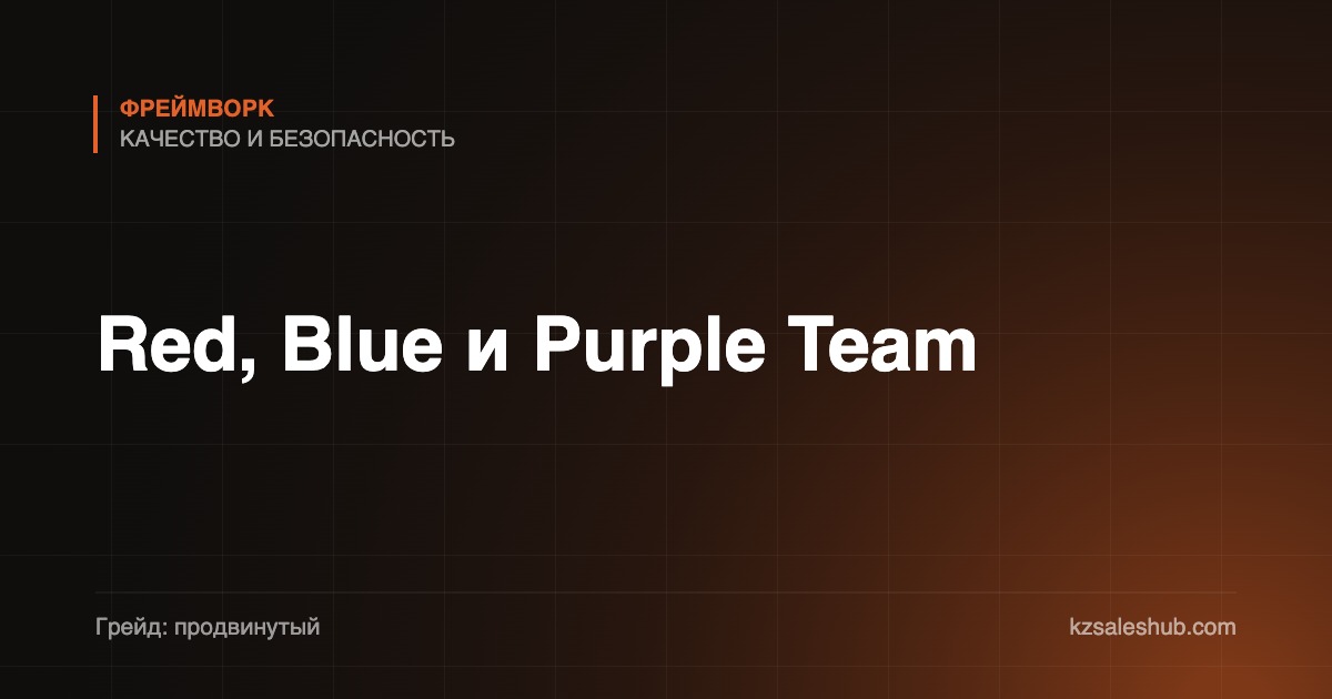Red, Blue и Purple Team