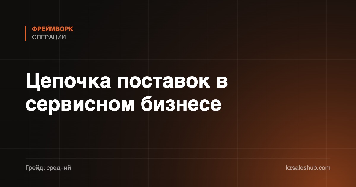 Цепочка поставок в сервисном бизнесе