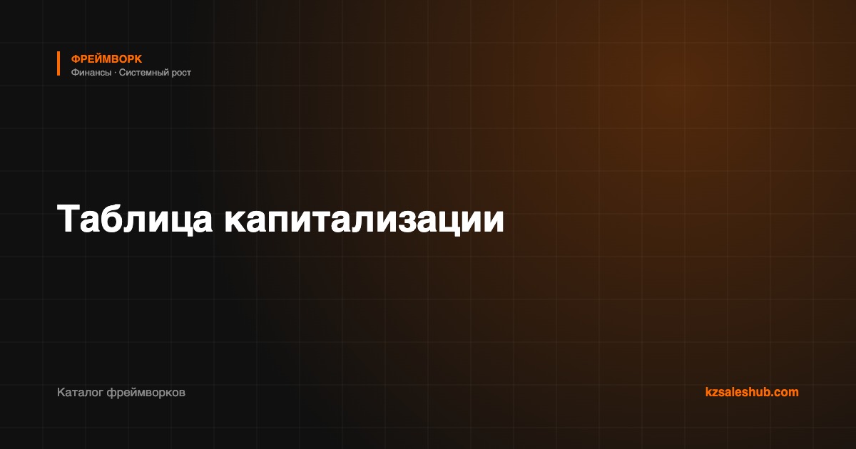 Таблица капитализации — фреймворк