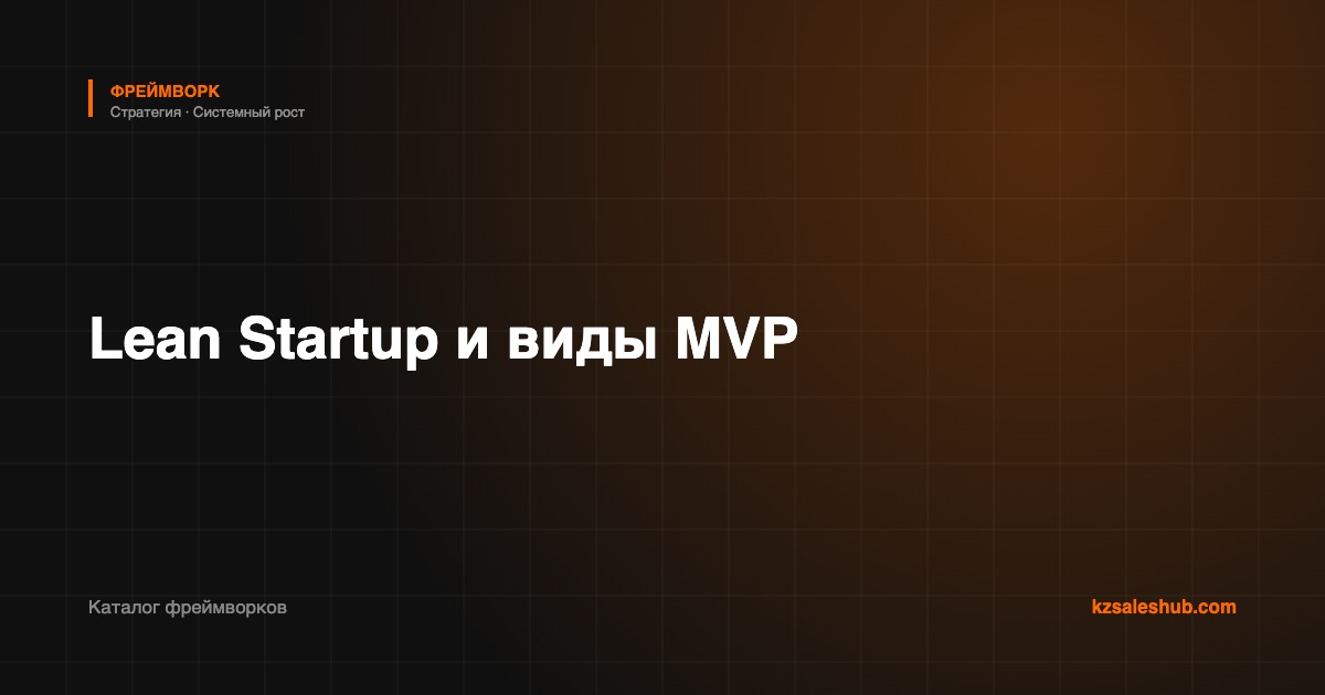 Lean Startup и виды MVP — фреймворк